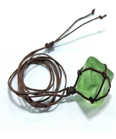 Gift for Family Natural Emerald Crystal PendantDT Gemstone Wand Reiki Green Fluorite Wrap Braid Necklace Yoga Macrame for Men Women Lucky Stone Natural Stones Room Decoration Stone Mineral Specimen - Buy Online on GoSupps.com