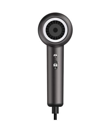 1300W compact hair dryer high power negative ion hair dryer portable silent travel hair dryer (with high speed air nozzle attachment) - black white SHPEHP-black