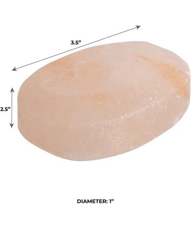Pure Himalayan Salt Works Flat Oval Massage Stone - Hand-Carved Pink Crystal for Therapy & Scrubs - 2.5x3.5x1 - Pack of 1 - Buy Online on GoSupps.com