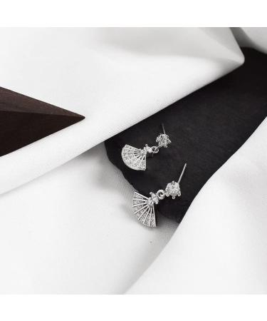 Fashion Earrings Silver Simple Shiny Crystal Stud Earrings Girl Cute Umbrella Zircon Earrings Party Jewelry Dainty Earrings Fashion Accessories - Buy Online on GoSupps.com