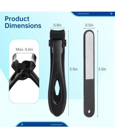 Kapmore Wide Jaw Nail Clipper for Thick Nails - 0.6 Ultra-Wide Opening Heavy-Duty Stainless Steel Toenail Cutter with Nail File Large Fingernail Trimmer in a Tin Box for Men and Women - Buy Online on GoSupps.com
