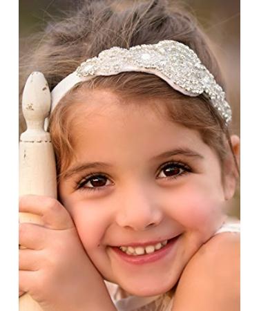 FXmimior Head Piece Flower Girl Wedding Crystal Rhinestones Headband Hair Accessories Headwear (4)