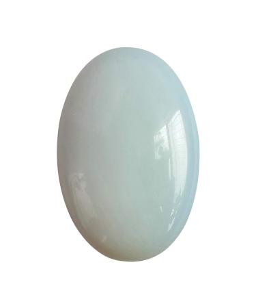 Manekieko Natural Yellow Jade Worry Stones Oval Palm Pocket Healing Crystal Massage Spa Energy Stone Opalite