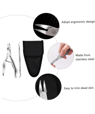 Healeved 1 Set Manicure 2-piece Set Toenail Clipper Toenail Brush Nail Clippers Home Tools Pedicure Nail Ingrown Toe Nipper Para U as Double Head Manicure Tools Stainless Steel - Buy Online on GoSupps.com
