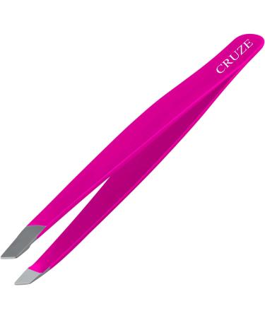 Cruze Stainless Steel Slant Tip Tweezers - Precision Hair Removal Tool for Eyebrows, Ingrown Hairs, and Facial Hair - Cruelty Free - Buy Online on GoSupps.com