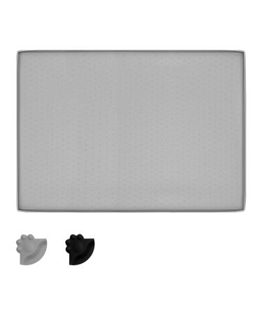 Moacc feed mats for dogs cats food base underlay silicone feed mats slipproof and waterproof for dog cat gray point pattern 47x30cm small gray point pattern