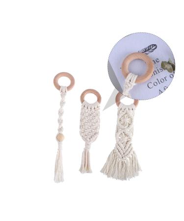 Buy Abaodam 6-Piece Cotton Rope Bite Rings - Toothed Toy & Grinding Rods for Infants | Eco-Friendly Beech Toothstick for Weaving | International Shipping Available - Buy Online on GoSupps.com
