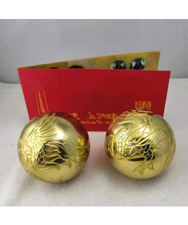 Umiup Adult Stress Ball - Chinese Style Pure Copper Hand-Carved Dragon & Phoenix Meditation Ball for Health & Decompression - Buy Online on GoSupps.com