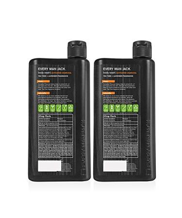 Every Man Jack Activated Charcoal Body Wash for Oily Acne-Prone Skin - 16.9 oz Twin Pack - Buy Online on GoSupps.com
