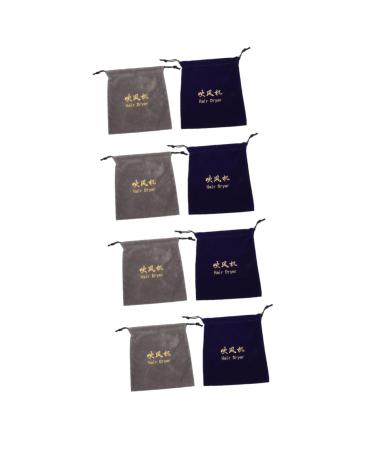 Healeved 8 Pcs Storage Bag Organizer Bags for Travel Makeup Tools Bag Hair Dryer Holder Mini Flocking Cloth