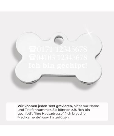 Ibera Gifts - Personalized Bone-Shaped Pendants for Dogs & Cats | Engraved Name Collars in Silver - Buy Online on GoSupps.com