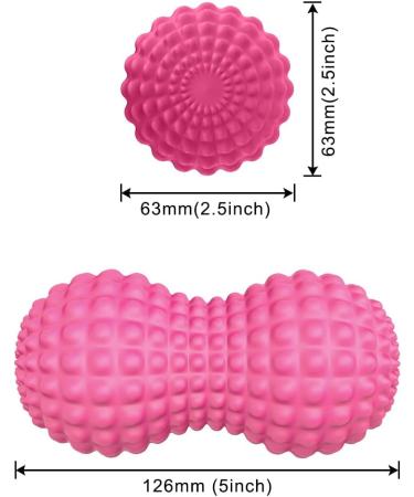 Seleware Peanut Massage Ball - Double Lacrosse Roller for Deep Tissue Relief | Back Neck Shoulder Spine Legs Hips | Trigger Point Muscle Massage - Pink - Buy Online on GoSupps.com