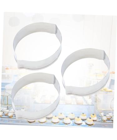 IMIKEYA Cake Mold 3 Pcs Baking Mold Stainless Steel Fondant Mold medium Silver - Buy Online on GoSupps.com