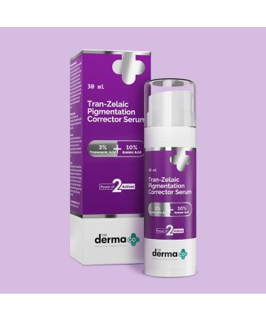 Derma Co. Tran-Zelaic Pigmentation Serum - 3% Tranexamic Acid & 10% Azelaic Acid - 30g - Best for Hyperpigmentation & Skin Brightening - Buy Online on GoSupps.com