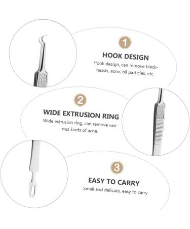 SOESFOUFU 9 Pcs Clip Comedone Extractor Instrument Tool Whitehead Removal Tool Kit Silver Stainless Steel - Buy Online on GoSupps.com