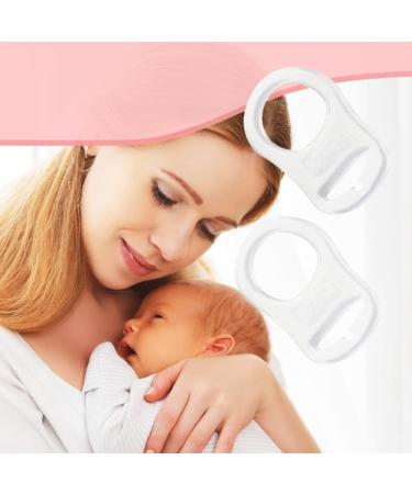 Silicone Dummy Clips Adapter - 2 Pcs Button Ring Pacifier Clip Adapter - Transparent Silicone Ring for Button-Style Pacifiers - Buy Online on GoSupps.com