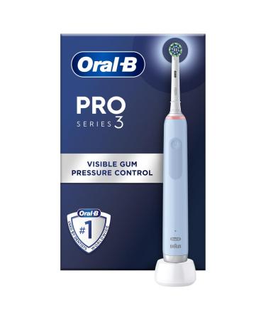 Oral-B Pro 3 Electric Toothbrushes For Adults Christmas Gifts For Women / Him 1 Cross Action Toothbrush Head 3 Modes with Teeth Whitening 2 Pin UK Plug 3000 Blue Blue Cross Action