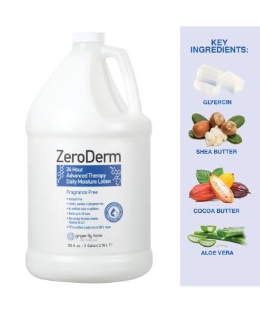 Ginger Lily Farms Botanicals ZeroDerm 24 Hour Advanced Therapy Daily Moisture Lotion - Allergen-Free, Vegan, Cruelty-Free, Fragrance-Free - 1 Gallon Refill - Buy Online on GoSupps.com