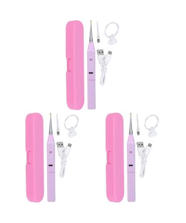 3sets Spoon for Storage Luminous Magnifying and Up Case Cleaning Adult Removal Pick Tools Flashlight Cleaner Professional Extractor Remover Pink Prcatical Light Tool Ear Pinkx3pcs 12x1.4cmx3pcs