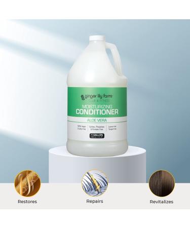 Ginger Lily Farms Club & Fitness Moisturizing Conditioner 1 Gallon - Vegan & Cruelty-Free - Aloe Vera Scent - White - 128 Fl Oz - Buy Online on GoSupps.com