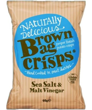 Brown Bag Retail Lightly Salted Crisps and Sea Salt & Malt Vinegar Crisps (2 Boxes) - Buy Online on GoSupps.com
