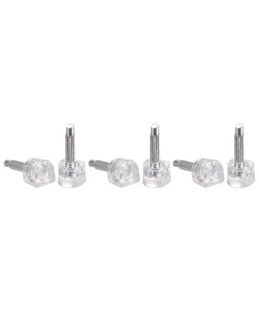 HARFINGTON 3 Pairs TPU High Heel Tips Shoes Replacement Tap Caps for Women High Heel Shoes 3mm Pin  7x7mm U-Shape Heel Repair Caps  Transparent