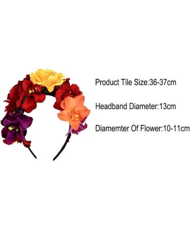 Winslet Flower Headband - Wedding Hair Wreath Crown for Women & Girls | Red Rose Flower Hair Accessory for Weddings & Parties - Buy Online on GoSupps.com