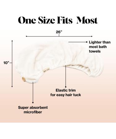 Kitsch Microfiber Hair Towel Wrap for Women – Ultra Absorbent Microfiber Bath Towels for Wet Curly Long or Short Hair - White Ivory - Buy Online on GoSupps.com