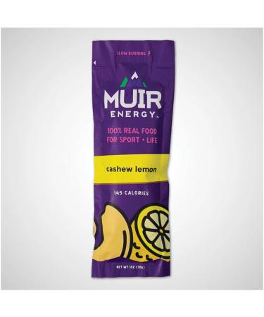 MUIR ENERGY SB Cashew Lemon Energy Bars - Natural Plant-Based Snack with Coconut Oil No Added Sugar Gluten-Free Vegan-Friendly Pack of 10 for Performance On-The-Go Nutrition & Recovery