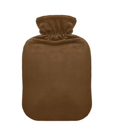 Brown Hot Water Bottle with Cover Hot Water Bottles for Pain Relief Hot Water Bag Feet and Bed Warmer for Period Cramps 2L