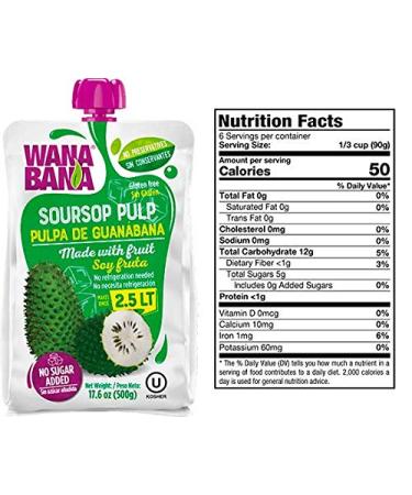 Wanabana 100% Real Fruit Pulp for Juice Making Variety Pack - Soursop, Passion Fruit, Guava - 17.64 Ounce (Pack of 3) - Buy Online on GoSupps.com
