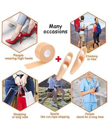 Reusable Toe Alignment Corrector & Little Finger Bunion Relief - Foot Yoga Stretchers + Heel Sticker Tape for Pain Relief & Proper Foot Alignment - Buy Online on GoSupps.com