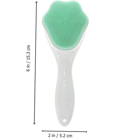 Mikinona Silicone Face Brush Handheld Face Brush Pore Cleaner Silicone Face Scrubber Handle Face Brush Cleansing Brush Face Brush Cleansing Silicone Brush Manual Silica Gel Blackhead Brush 15.3x5.2cm Green - Buy Online on GoSupps.com