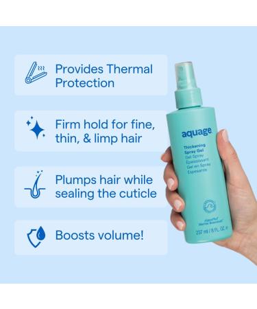 Aquage Thickening Spraygel Firm-Hold Styling Spray with Ultraflex Polymer Technology Thickens & Strengthens Fine Thin Hair That Lacks Body & Vitality Floral - Consciously Crafted 8 Fl Oz (Pack of 1) - Buy Online on GoSupps.com