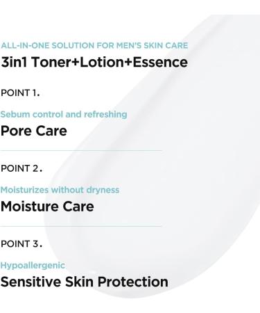 BRTC Power Homme All in One Solution | Men's Face Moisturizer | 3-in-1 (Toner+Lotion+Essence) | Sebum Control Korean Skincare (200ml 6.76 fl.oz) - Buy Online on GoSupps.com