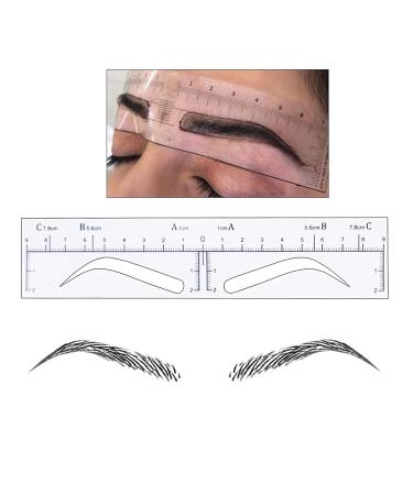 CHOOSE-IT Brow Stamp Tool  50Pcs High Arch Microblading Ruler Sticker Eyebrow Shaping Stencils Microblading Supplies Disposable Adhesive Eyebrow Template Permanent Makeup Measure Tool