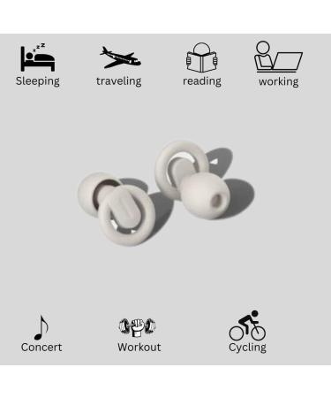 Ultra-Comfy Reusable Earplugs for Sleeping | Customizable Hearing Protection | 25-35dB Noise Reduction | Flexible Travel & Focus Earplugs - Tan Medium - Buy Online on GoSupps.com
