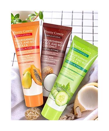 Pretty Cowry Exfoliating Peel Gel - Coconut Papaya Cucumber | 100ml Facial & Body Exfoliator for Dead Skin Removal - Buy Online on GoSupps.com