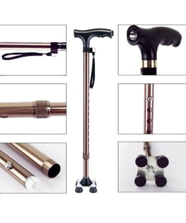 Telescopic Non Slip Crutches Crutches Elderly Crutch Four-legged LED Light Retractable Crutches Anti-slip Outdoors Crutches Stable Lightweight Mountaineering Sticks(Color:BLACK) for Arthritis Elderly Brown - Buy Online on GoSupps.com
