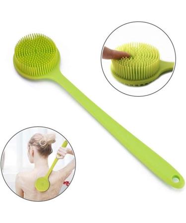 Shop Shower Body Silicone Bathing Brush - Soft Bristles Long Grip for Men & Women | Peeling Massage & Sensitive Skin Care (Green) - Buy Online on GoSupps.com