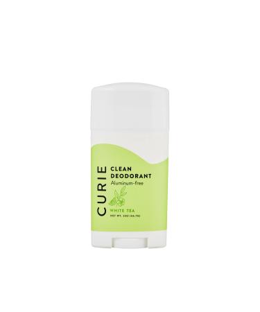 Curie Aluminum Free Deodorant - White Tea 2oz Stick - Natural Deodorant Paraben Free Cruelty Free Non-Toxic