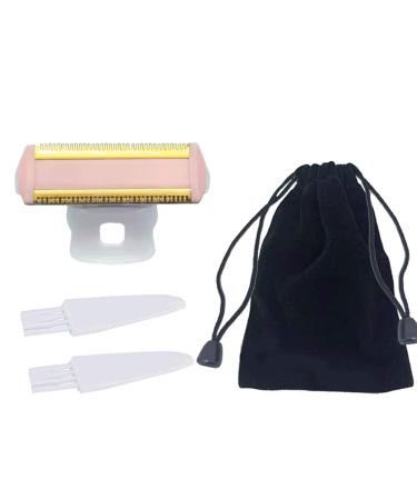 Women's razor replacement heads compatible with finishing touch flawless body rechargeable women razor with a velvet bag and 2 cleaning brushes (shaving head 1 piece + bag + 2 brushes)