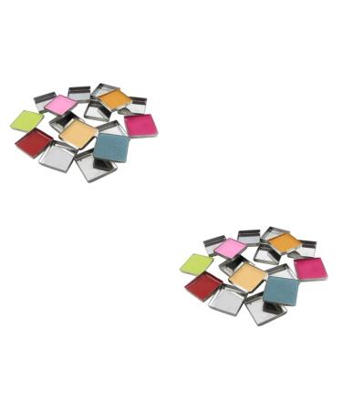 Balacoo 112 pcs eyeshadow tin pan eyeshadow palette iron plate mediumx2pcs Silverx2pcs