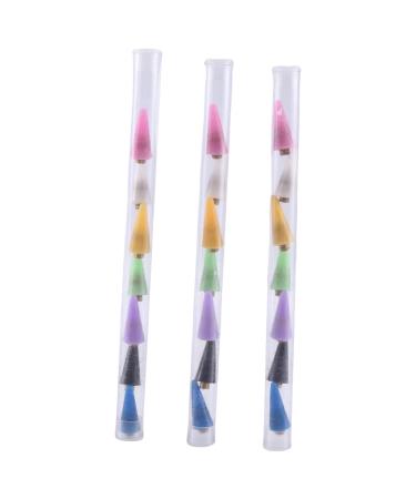 Jbnmvc 21 Pieces Replacement Wax Tips Pen Replacement Wax Heads for Nail Art (7 Colors)