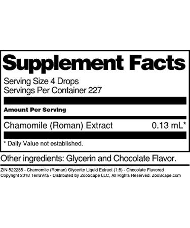 Chamomile (Roman) Glycerite Liquid Extract (1:5) - Chocolate Flavored (1 oz ZIN: 522255) - 3 Pack - Buy Online on GoSupps.com