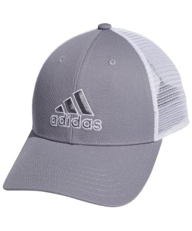 adidas Men's Structured Mesh Snapback One Size Grey/White