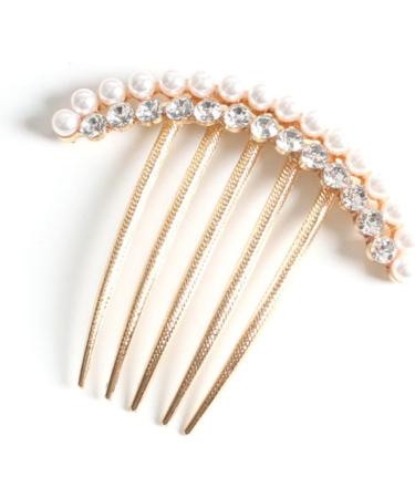 MAGICLULU Hair Insertion Comb Womens Hair Accessories Pearl Side Comb Rhinestone Hair Comb Bling Decor Hairpin Crystal Decor Gold Decor Headgear Bride European and American - Buy Online on GoSupps.com