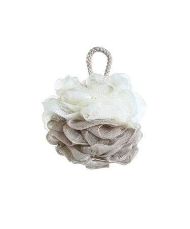 Bath Sponges for Adults Bath Sponge Mesh Pouf Bath Sponge Foam Loofah Sponge (Size : Apricot Beige)