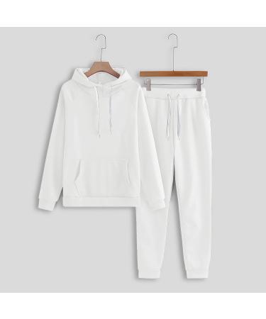 UQGHQO Women's 2 Piece Sweat Set - Long Sleeve Top and Pants Tracksuit | Z230406a-white Large - Buy Online on GoSupps.com