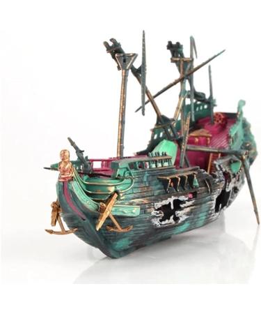 Buy Sreuyong Large Aquarium Shipwreck Decor - Realistic Resin Boat & Fish Ornaments for Stunning Aquarium Accessories - Buy Online on GoSupps.com